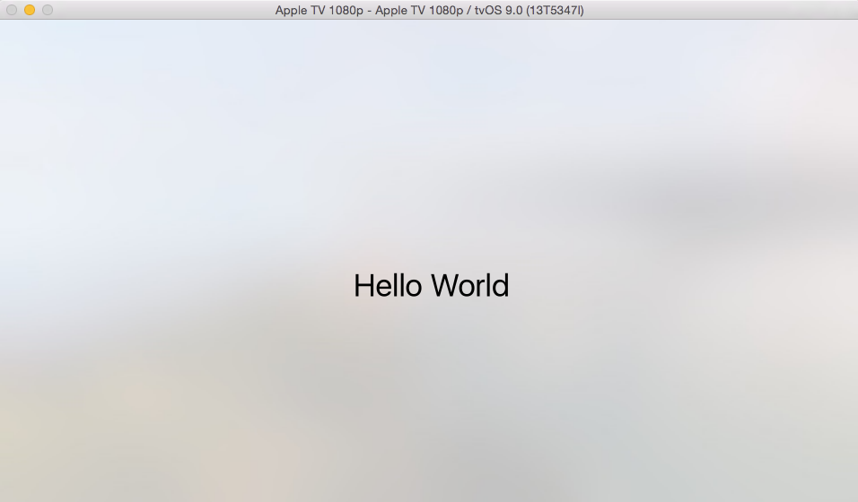 tvOS Hello World app